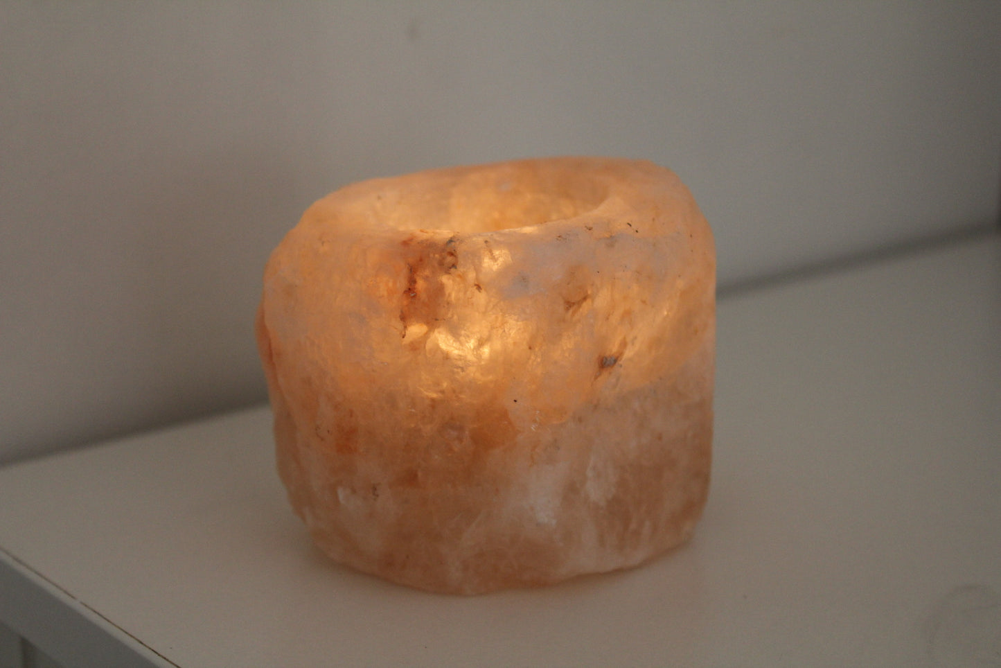 Salt stone candle holder