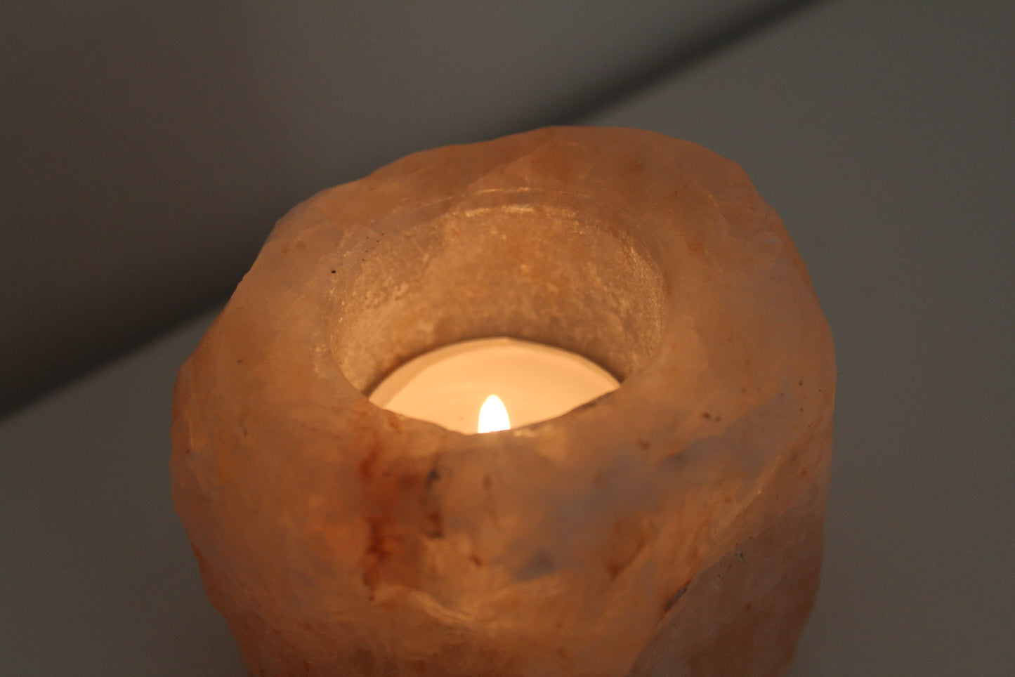 Salt stone candle holder