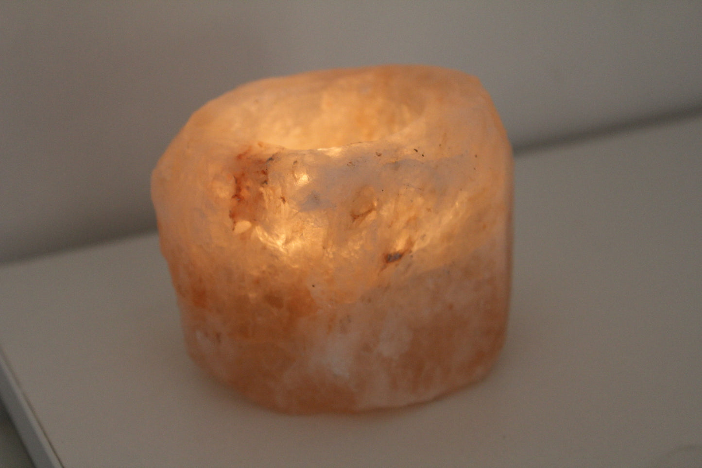 Salt stone candle holder